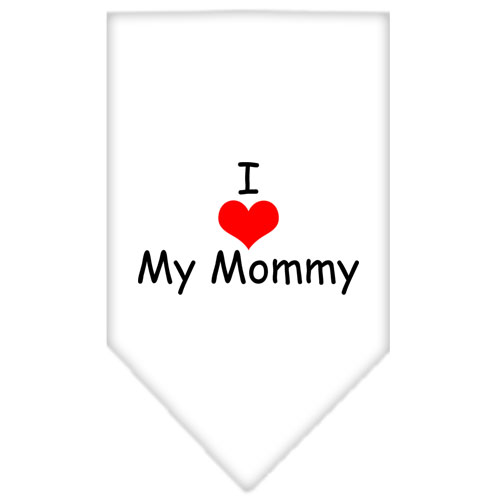 I Heart My Mommy Screen Print Bandana White Small